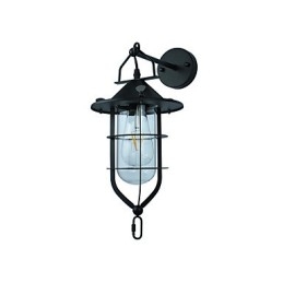 Applique da parete retrò in acciaio verniciato chiaro nero opaco E27 4 W