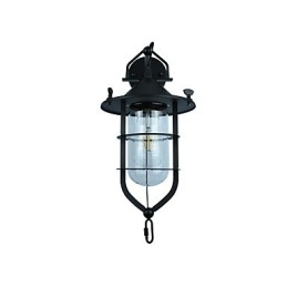 Applique da parete retrò in acciaio verniciato chiaro nero opaco E27 4 W