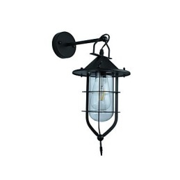 Applique da parete retrò in acciaio verniciato chiaro nero opaco E27 4 W