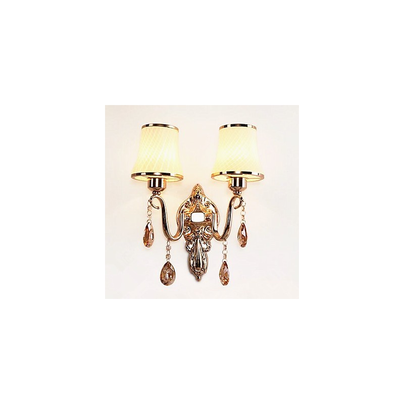 Applique da parete LED moderna contemporanea galvanizzata con cristallo, protezione occhi