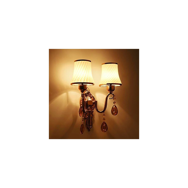 Applique da parete LED moderna contemporanea galvanizzata con cristallo, protezione occhi