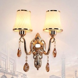 Applique da parete LED moderna contemporanea galvanizzata con cristallo, protezione occhi