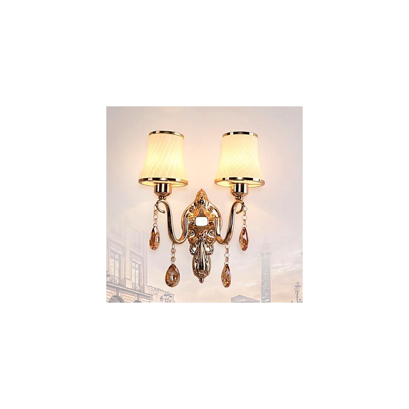 Applique da parete LED moderna contemporanea galvanizzata con cristallo, protezione occhi