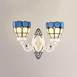 Applique da parete rustica stile Lodge, downlight, 2 lampadine E26/E27