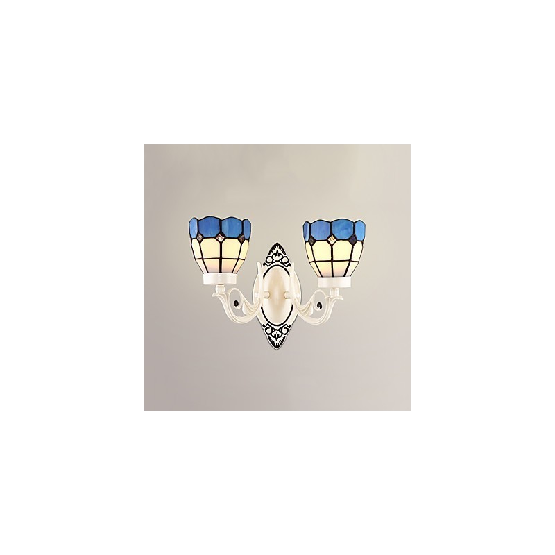 Applique da parete rustica stile Lodge, downlight, 2 lampadine E26/E27