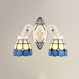 Applique da parete rustica stile Lodge, downlight, 2 lampadine E26/E27