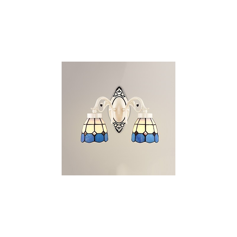 Applique da parete rustica stile Lodge, downlight, 2 lampadine E26/E27