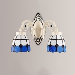 Applique da parete rustica stile Lodge, downlight, 2 lampadine E26/E27