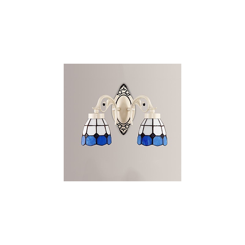 Applique da parete rustica stile Lodge, downlight, 2 lampadine E26/E27