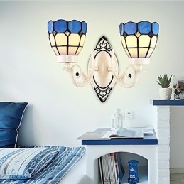 Applique da parete rustica stile Lodge, downlight, 2 lampadine E26/E27