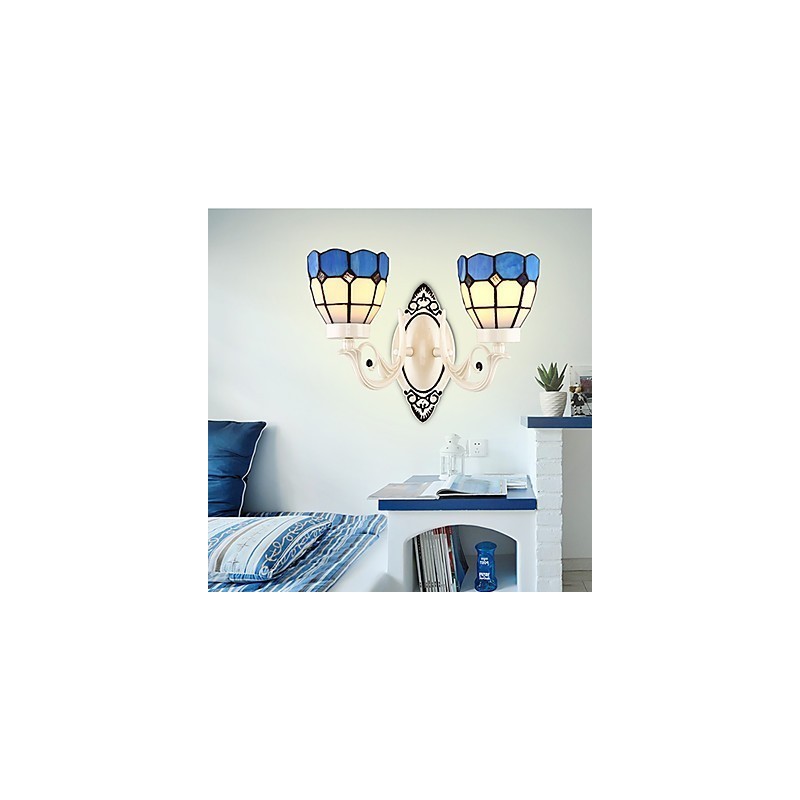 Applique da parete rustica stile Lodge, downlight, 2 lampadine E26/E27
