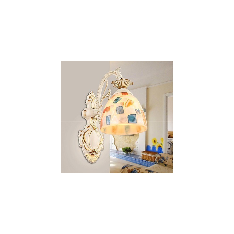 Applique da parete in vetro E27 1 lampadina 15x26x35 cm