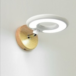 Applique da parete LED moderna con decorazione in legno/bambù 6 W 21 x 10 x 21 cm