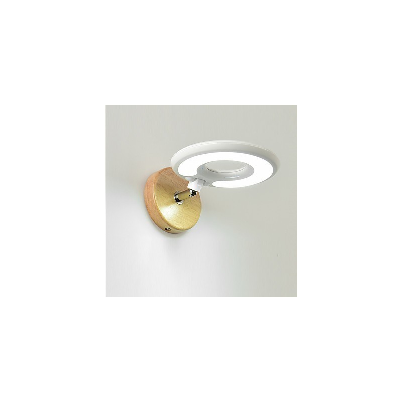 Applique da parete LED moderna con decorazione in legno/bambù 6 W 21 x 10 x 21 cm