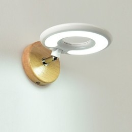 Applique da parete LED moderna con decorazione in legno/bambù 6 W 21 x 10 x 21 cm