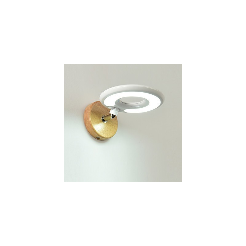 Applique da parete LED moderna con decorazione in legno/bambù 6 W 21 x 10 x 21 cm