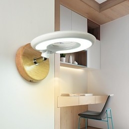 Applique da parete LED moderna con decorazione in legno/bambù 6 W 21 x 10 x 21 cm