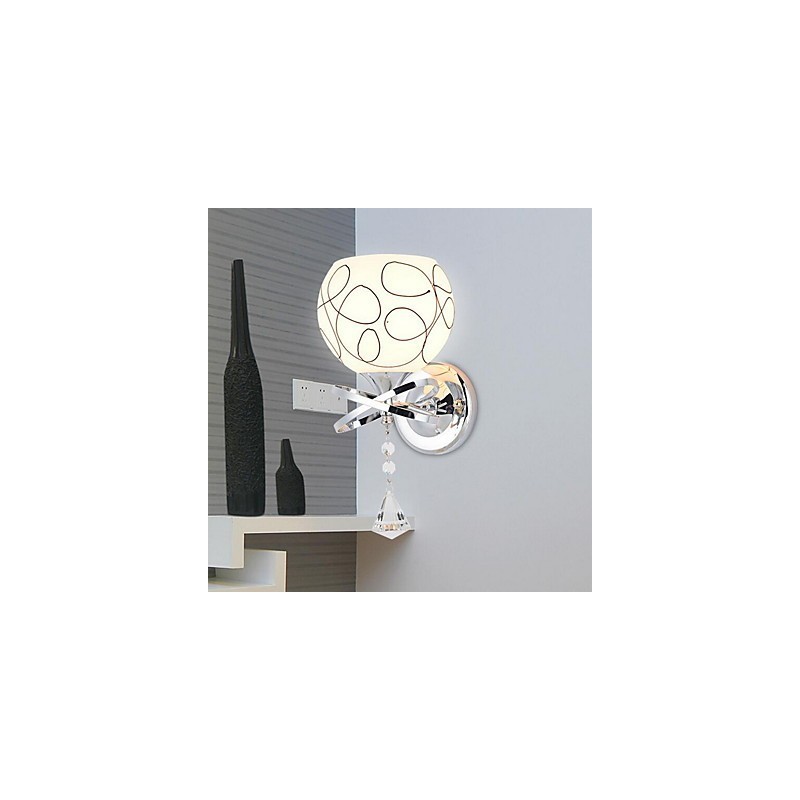 Applique da parete moderna contemporanea uplight in vetro e metallo E27 20x30 cm