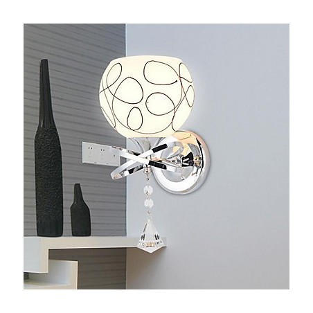 Applique da parete moderna contemporanea uplight in vetro e metallo E27 20x30 cm