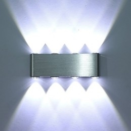 Applique da parete LED moderna in alluminio finitura spazzolata 19 x 3 x 7 cm