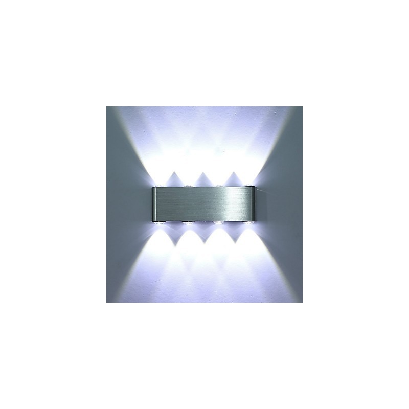 Applique da parete LED moderna in alluminio finitura spazzolata 19 x 3 x 7 cm