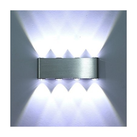 Applique da parete LED moderna in alluminio finitura spazzolata 19 x 3 x 7 cm