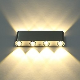 Applique da parete LED moderna in alluminio finitura spazzolata 19 x 3 x 7 cm