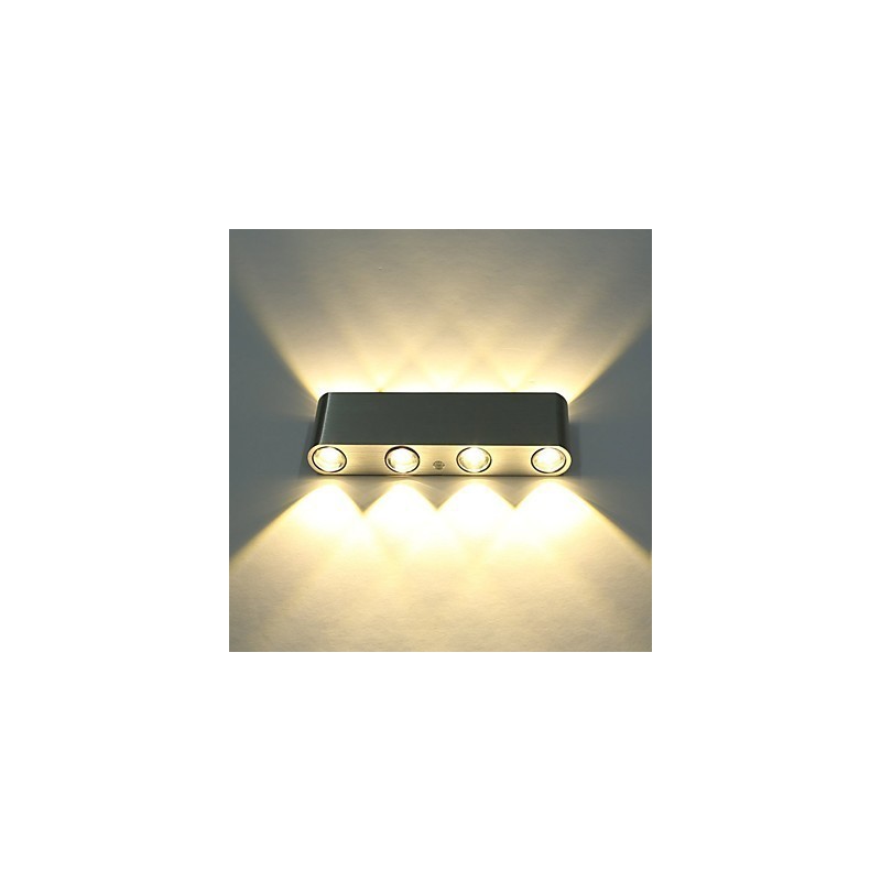 Applique da parete LED moderna in alluminio finitura spazzolata 19 x 3 x 7 cm