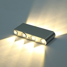 Applique da parete LED moderna in alluminio finitura spazzolata 19 x 3 x 7 cm