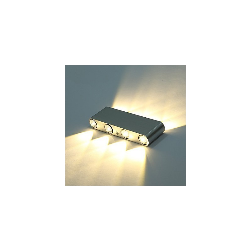 Applique da parete LED moderna in alluminio finitura spazzolata 19 x 3 x 7 cm