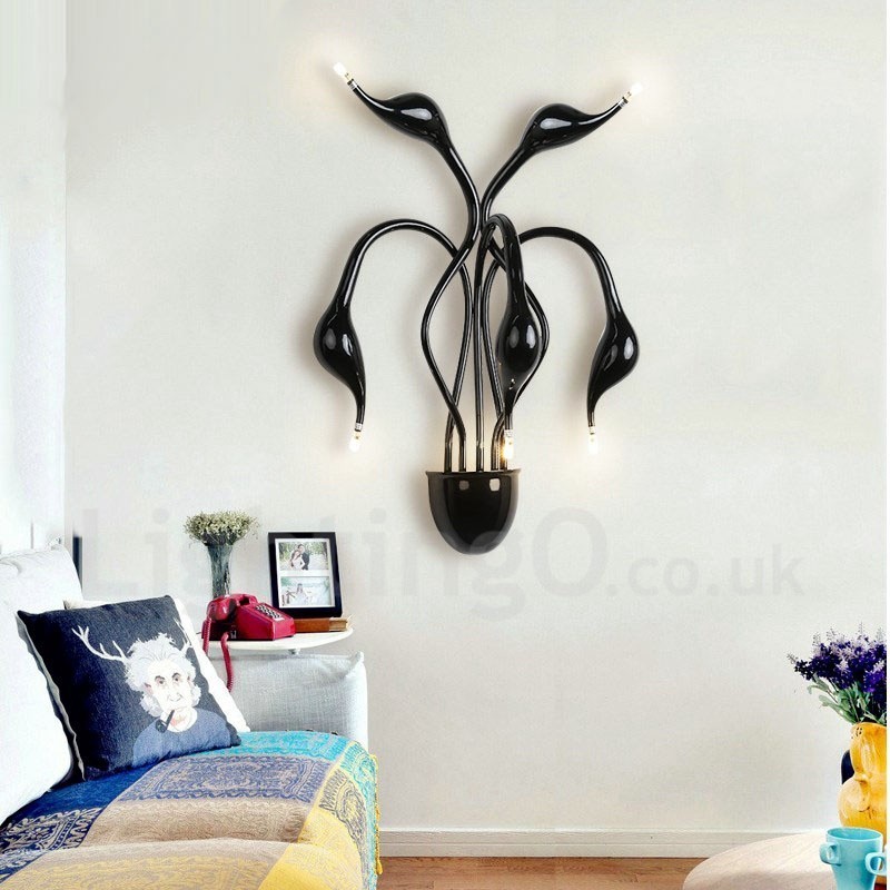 Applique da parete Swan Head moderna contemporanea multicolore luce ambientale