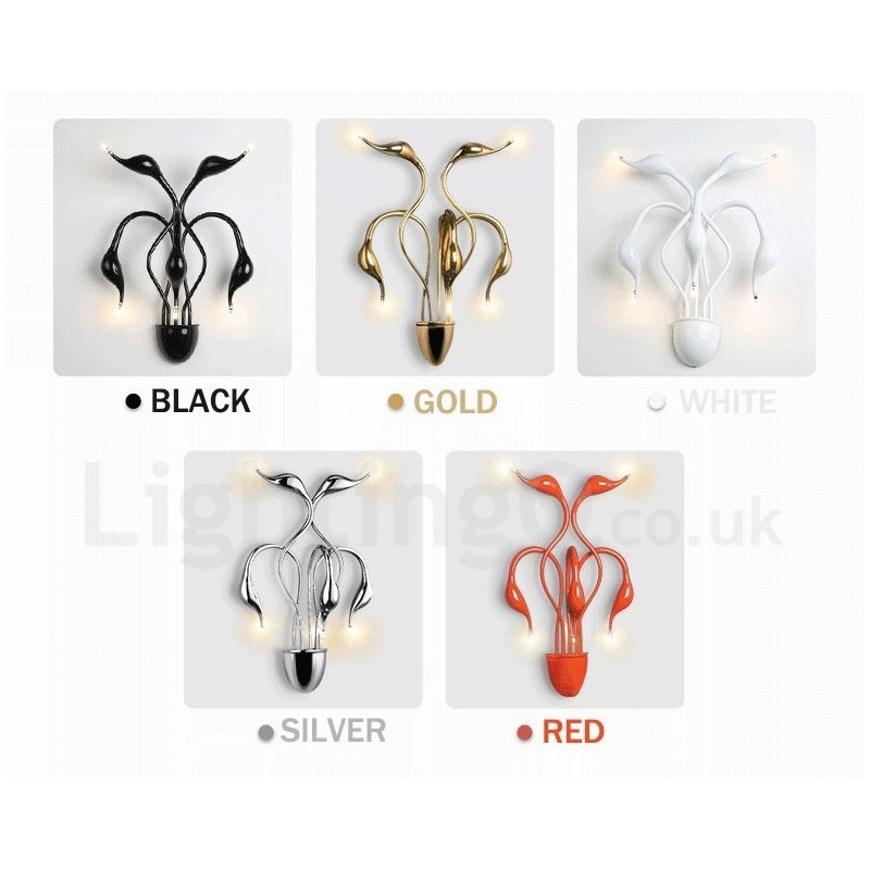 Applique da parete Swan Head moderna contemporanea multicolore luce ambientale