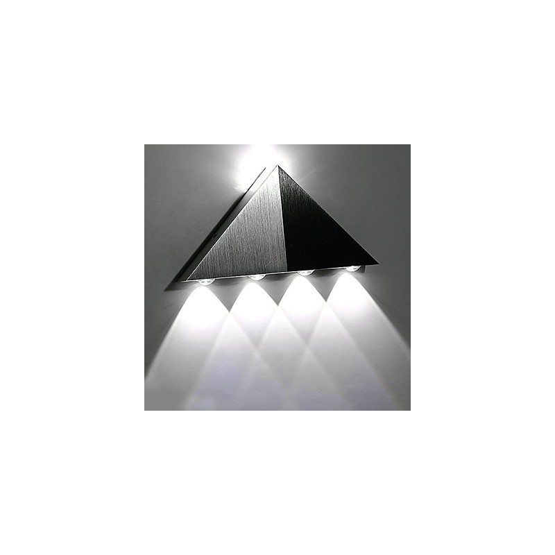 Applique da parete LED triangolare in alluminio, luce su e giù, 23,5 x 11,7 cm