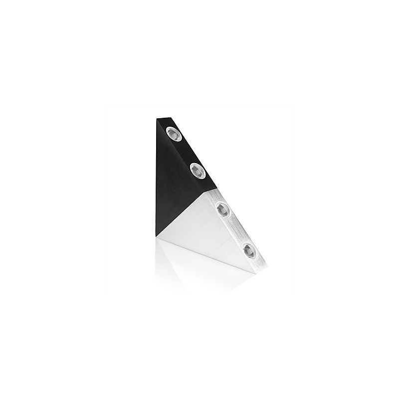 Applique da parete LED triangolare in alluminio, luce su e giù, 23,5 x 11,7 cm