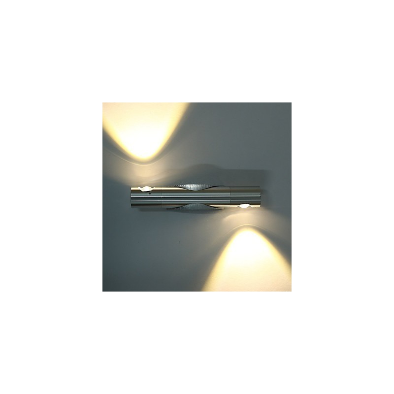 Applique da parete LED moderna angolo luce regolabile 2 faretti alluminio spazzolato
