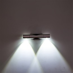 Applique da parete LED moderna angolo luce regolabile 2 faretti alluminio spazzolato