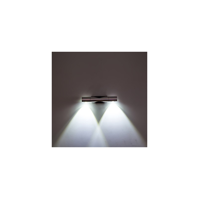 Applique da parete LED moderna angolo luce regolabile 2 faretti alluminio spazzolato