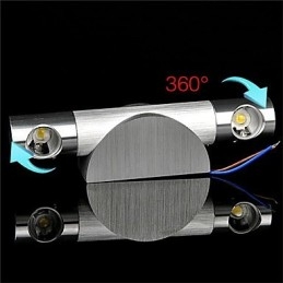 Applique da parete LED moderna angolo luce regolabile 2 faretti alluminio spazzolato