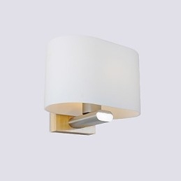 Applique da parete moderna contemporanea in legno/bambù e vetro, luce ambientale E27 40 W