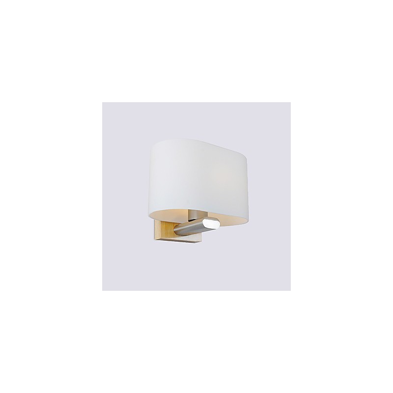 Applique da parete moderna contemporanea in legno/bambù e vetro, luce ambientale E27 40 W