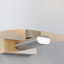 Applique da parete moderna contemporanea in legno/bambù e vetro, luce ambientale E27 40 W