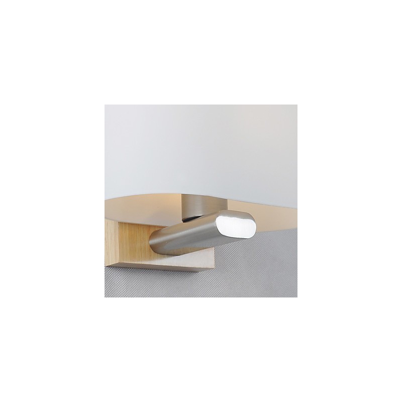 Applique da parete moderna contemporanea in legno/bambù e vetro, luce ambientale E27 40 W