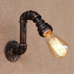 Applique da parete decorativa piccola in metallo stile vintage, effetto tubo dell'acqua