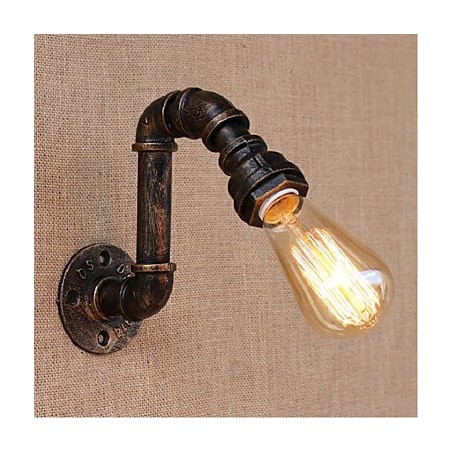 Applique da parete decorativa piccola in metallo stile vintage, effetto tubo dell'acqua