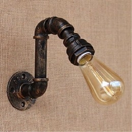 Applique da parete decorativa piccola in metallo stile vintage, effetto tubo dell'acqua