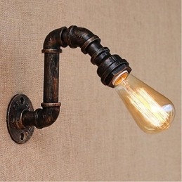 Applique da parete decorativa piccola in metallo stile vintage, effetto tubo dell'acqua