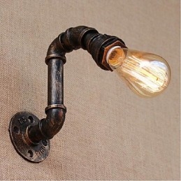 Applique da parete decorativa piccola in metallo stile vintage, effetto tubo dell'acqua