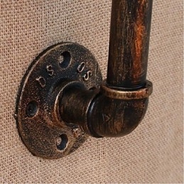 Applique da parete decorativa piccola in metallo stile vintage, effetto tubo dell'acqua