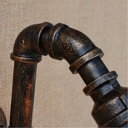 Applique da parete decorativa piccola in metallo stile vintage, effetto tubo dell'acqua