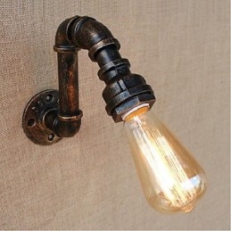 Applique da parete decorativa piccola in metallo stile vintage, effetto tubo dell'acqua